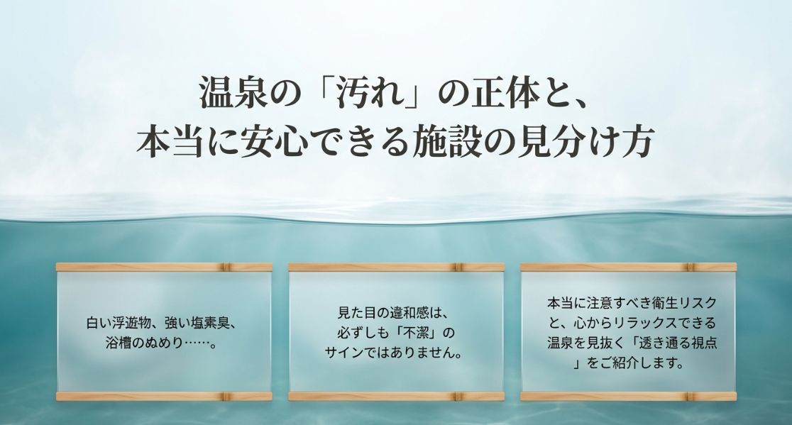温泉が汚いと感じる理由と見分け方